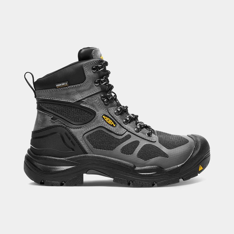 Keen Concord 6" Waterproof Steel Toe - Erkek Iş Botu - Gri/Siyah - Turkey (176429ZCO)